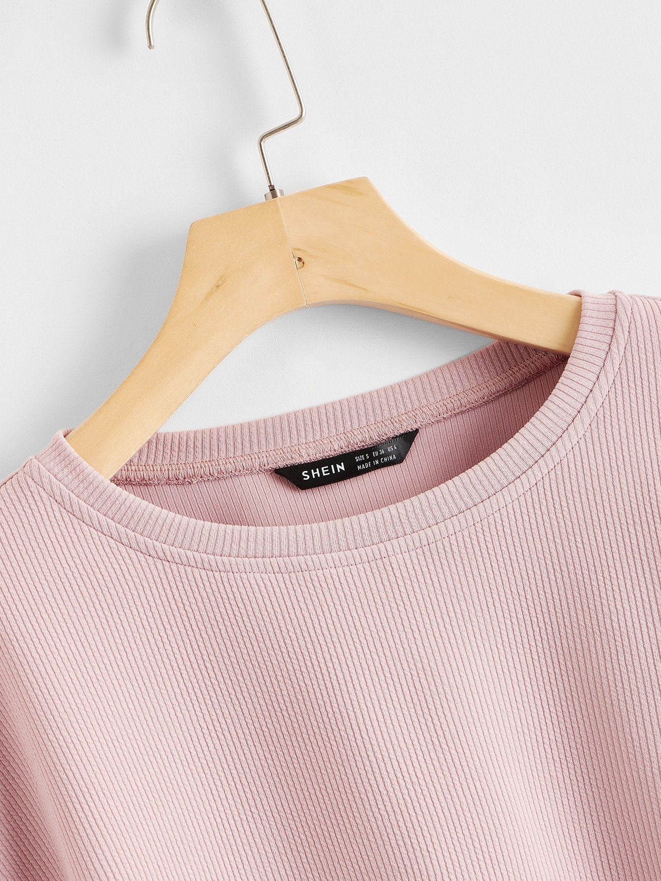 EZwear Solid Drop Shoulder Crop Top