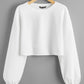 EZwear Solid Drop Shoulder Crop Top