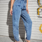 Essnce High Waist Slant Pocket Mom Jeans