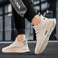 Men Minimalist Lace Up Front Sneakers Knit Running Shoes School Shoes