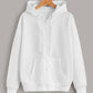 Essnce Solid Zip Up Drawstring Thermal Lined Hoodie