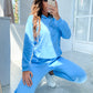 INAWLY Women's Hooded Drawstring Sweatshirt And Sweatpants Set