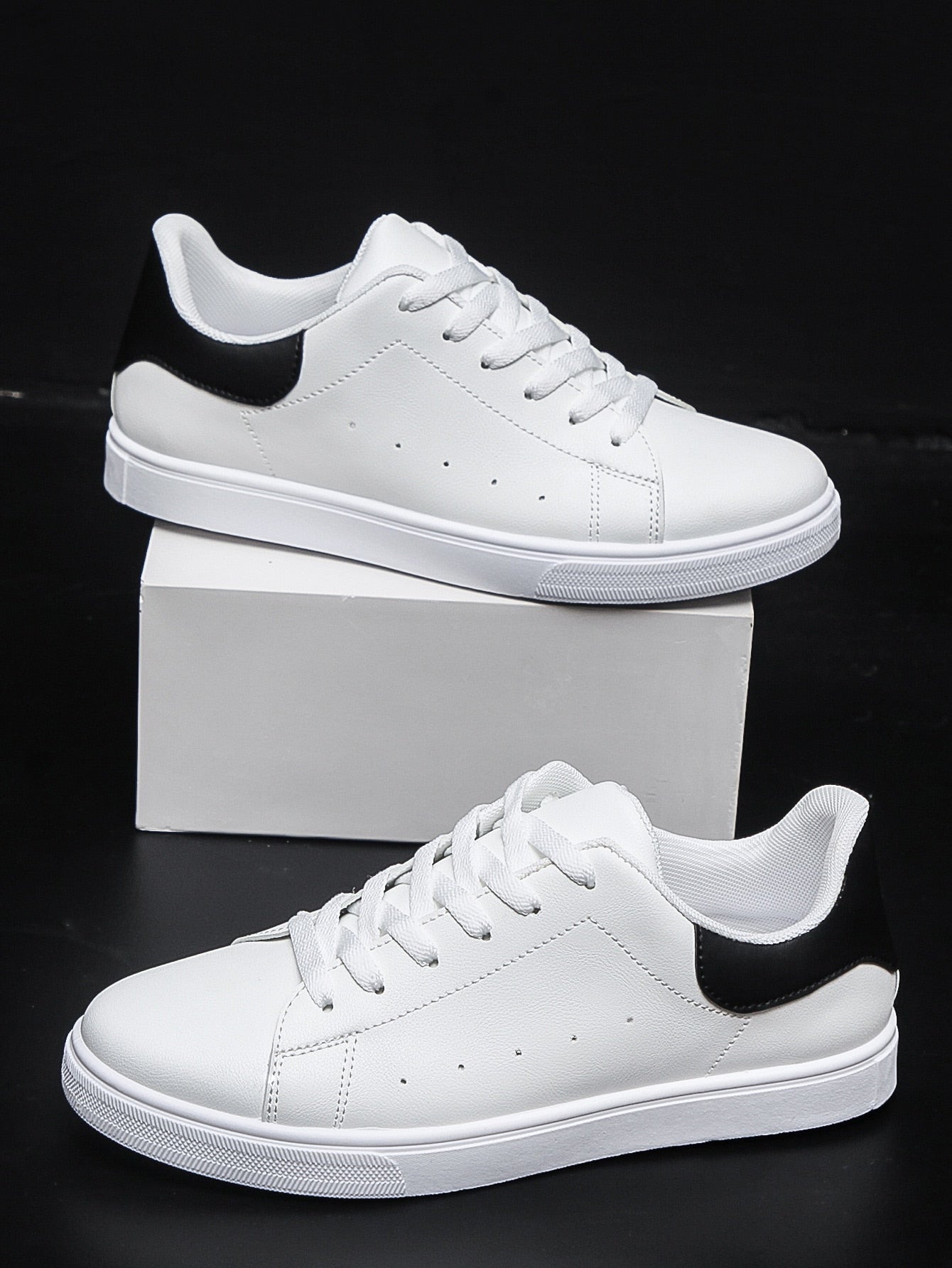 Men's Casual Sports Shoes, Non-Slip, All Match, White Sneakers, Suitable For Four Seasons