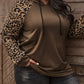 EMERY ROSE Plus Leopard Print Drawstring Hoodie