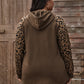 EMERY ROSE Plus Leopard Print Drawstring Hoodie