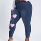 SXY Plus Heart Print Skinny Jeans