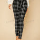 Tall Plaid Paper Bag Waist Skinny Pants