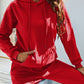 INAWLY Women's Hooded Drawstring Sweatshirt And Sweatpants Set