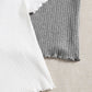 3pcs Knitted-Blend Casual Round Neck Short Sleeve T-Shirt, For Tween Girls