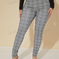 SXY Sexy High Waist Glen Plaid Belted Pants