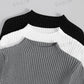 Essnce 3pcs Mock Neck Ribbed Knit Sweater