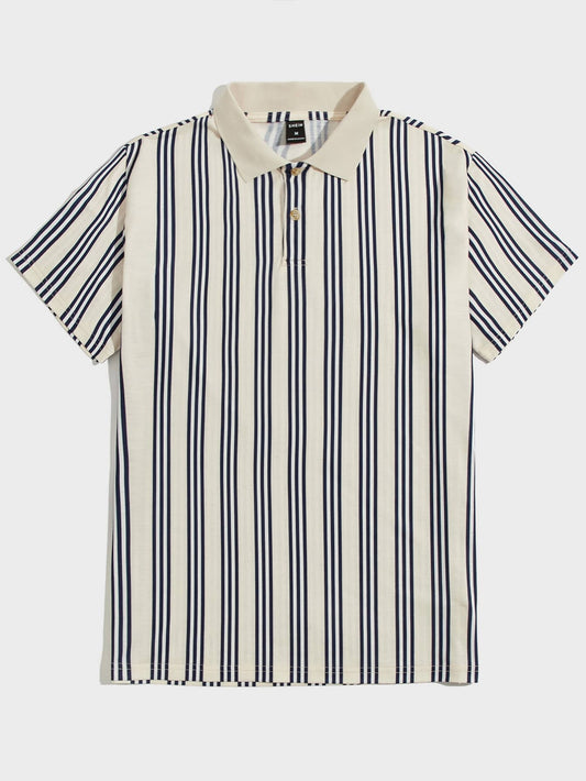 Manfinity UrbanChill Men Striped Pattern Polo Shirt