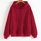 INAWLY Solid Drawstring Pocket Zip Up Thermal Lined Hoodie,Long Sleeve Tops