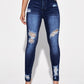 Essnce High Waist Ripped Skinny Jeans