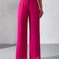 Privé High Waist Plicated Detail Wide Leg Pants