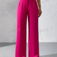 Privé High Waist Plicated Detail Wide Leg Pants