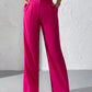 Privé High Waist Plicated Detail Wide Leg Pants