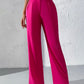 Privé High Waist Plicated Detail Wide Leg Pants