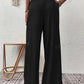 VCAY Shirred Waist Wide Leg Pants