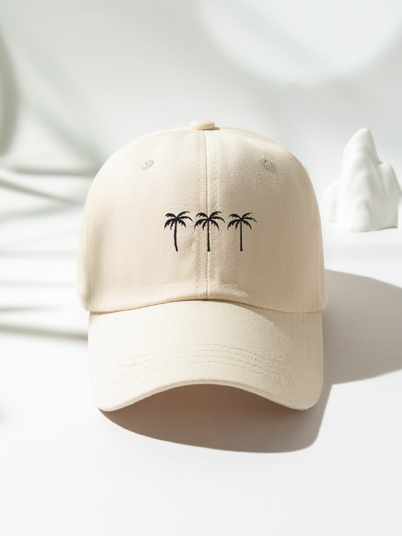 1pc Unisex Printed 3 Coconut Tree Baseball Cap, Adjustable Casual Outdoor Hat