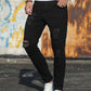 Manfinity LEGND Men Cotton Ripped Frayed Skinny Jeans Slim Fit Long Jean Cargo Plain Black Urban Fashion Friends