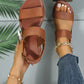 European And American Women's Plus Size Slippers New Summer Sandals, Women's Black Flat Sandals