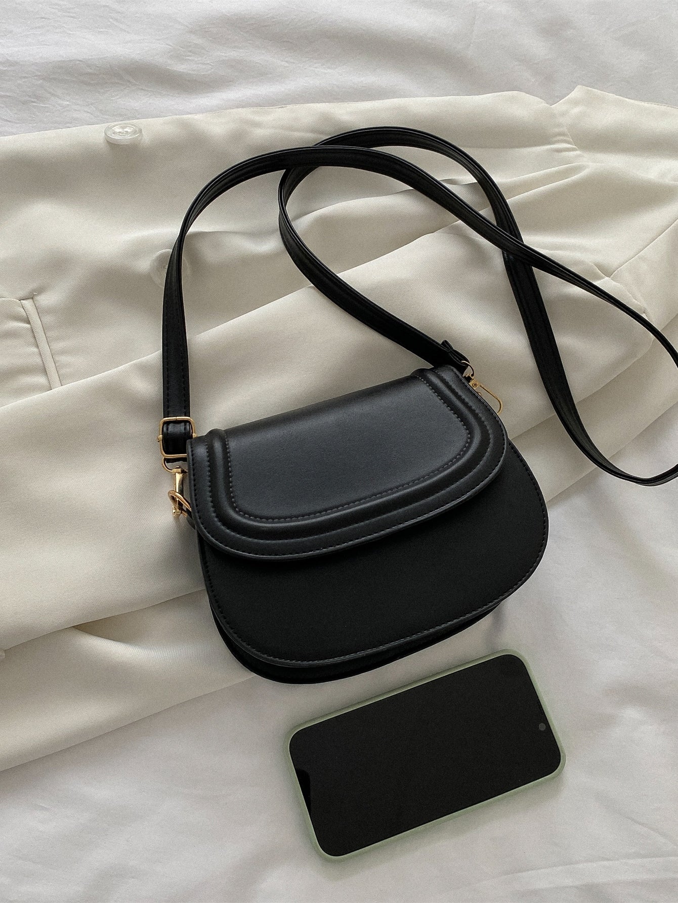 Mini Minimalist Flap Saddle Bag