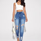 Essnce High Waist Ripped Skinny Jeans