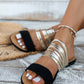 Ladies' Pure-colored Sandals For Party, Gold, Two-tone