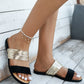 Ladies' Pure-colored Sandals For Party, Gold, Two-tone