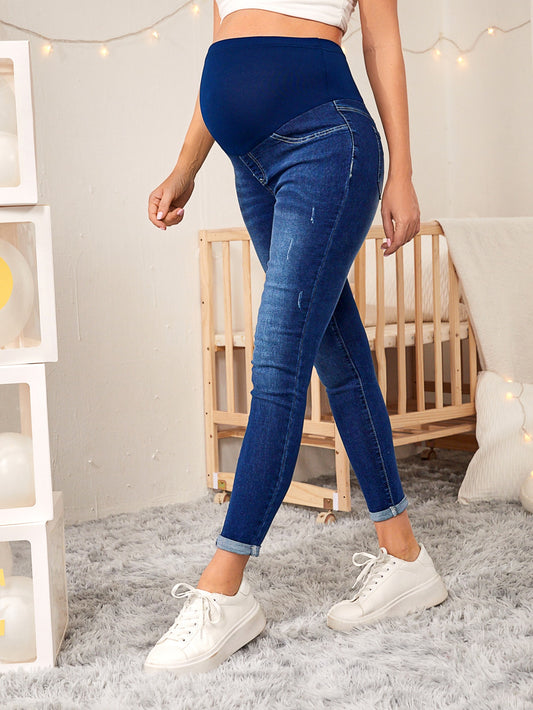 Maternity High Waist Ripped Skinny Jeans