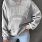 MOOSTA Letter Graphic Drop Shoulder Sweatshirt,Long Sleeve Tops