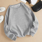 INAWLY Solid Round Neck Thermal Lined Sweatshirt,Long Sleeve Tops