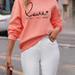 LUNE Heart And Slogan Graphic Drop Shoulder Sweatshirt Love Is All You Need