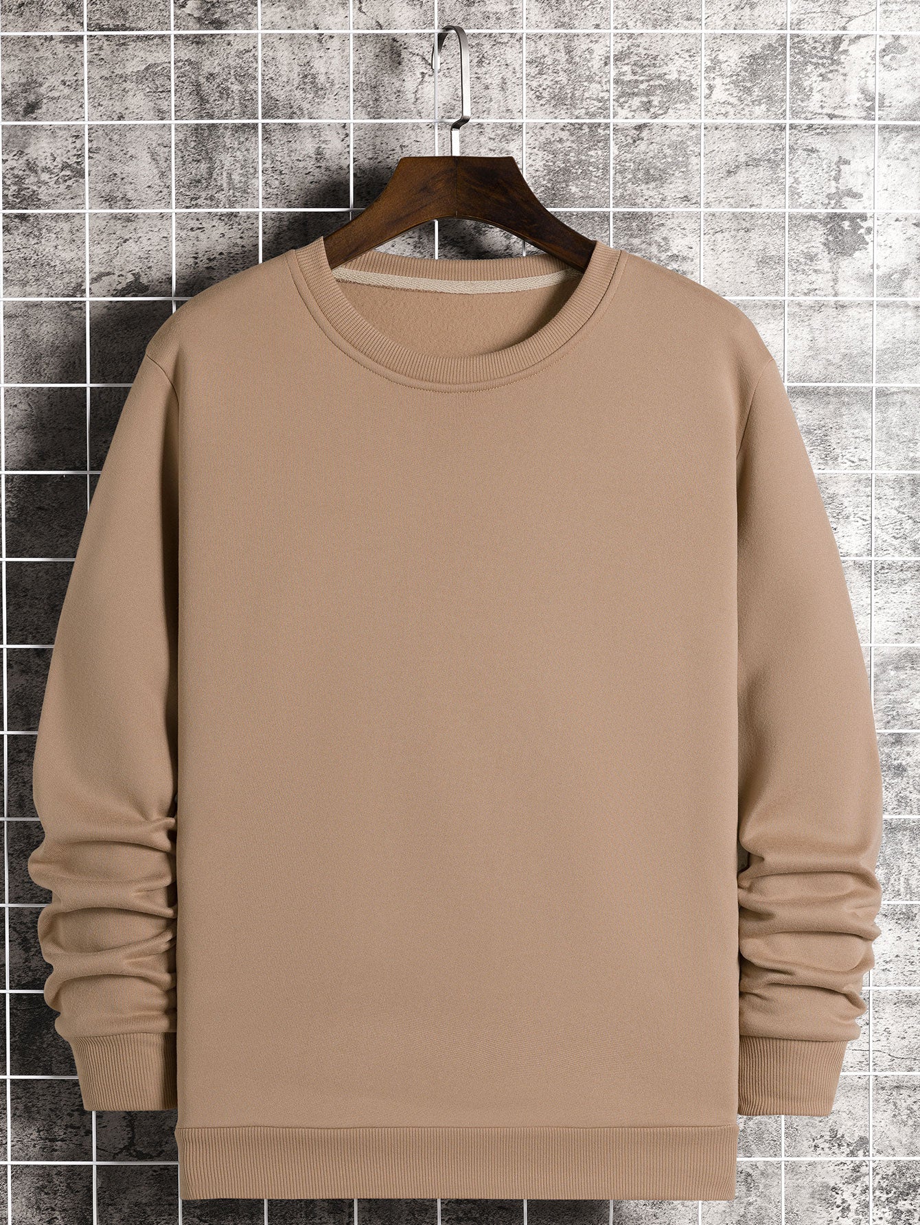 Manfinity Dauomo Men Round Neck Thermal Lined Sweatshirt