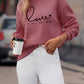 LUNE Heart And Slogan Graphic Drop Shoulder Sweatshirt Love Is All You Need