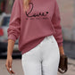 LUNE Heart And Slogan Graphic Drop Shoulder Sweatshirt Love Is All You Need