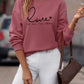 LUNE Heart And Slogan Graphic Drop Shoulder Sweatshirt Love Is All You Need