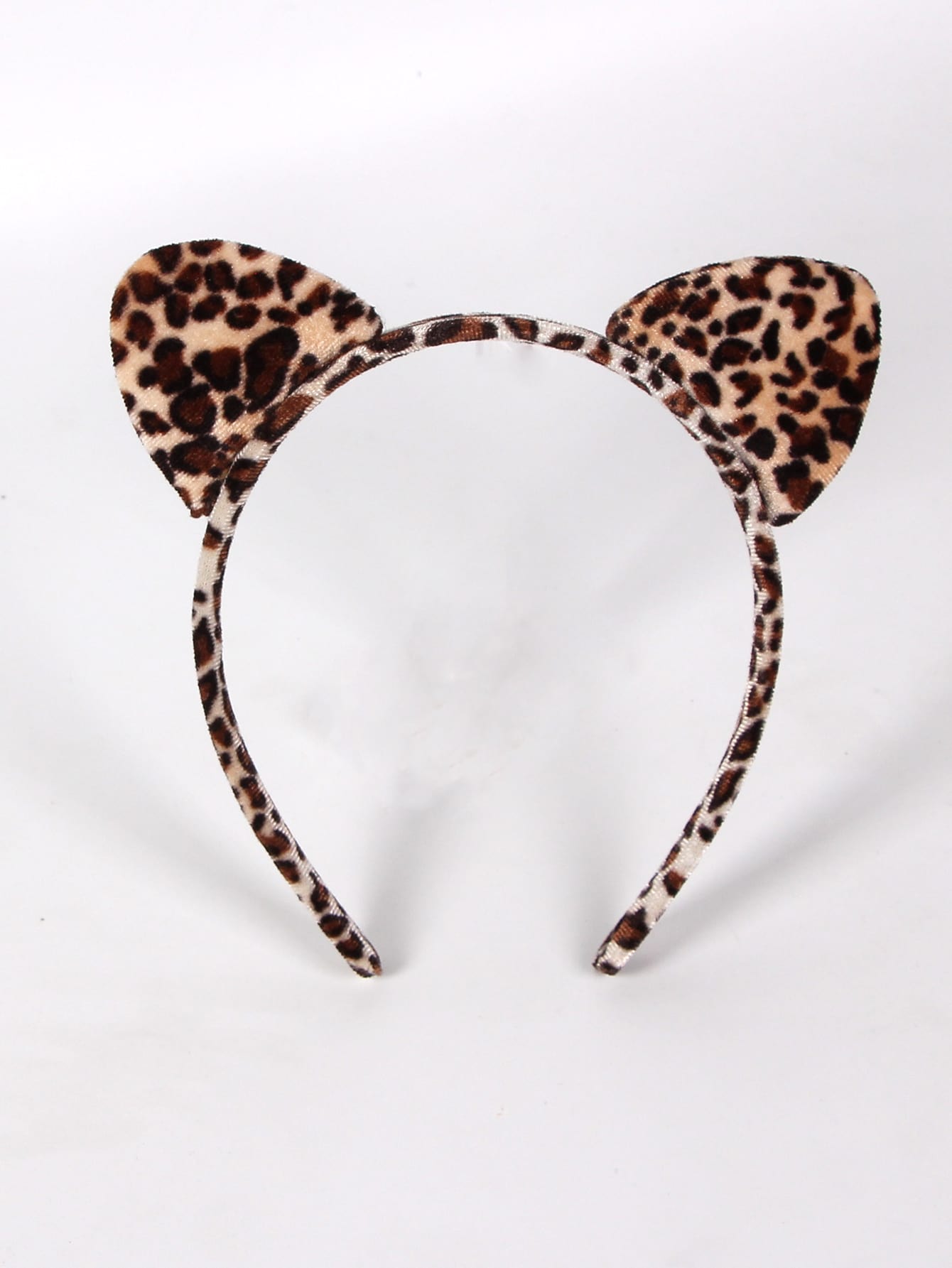 Cute 1pc Leopard Pattern Cat Ear Decor Costume Headband For Halloween Party