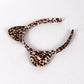 Cute 1pc Leopard Pattern Cat Ear Decor Costume Headband For Halloween Party