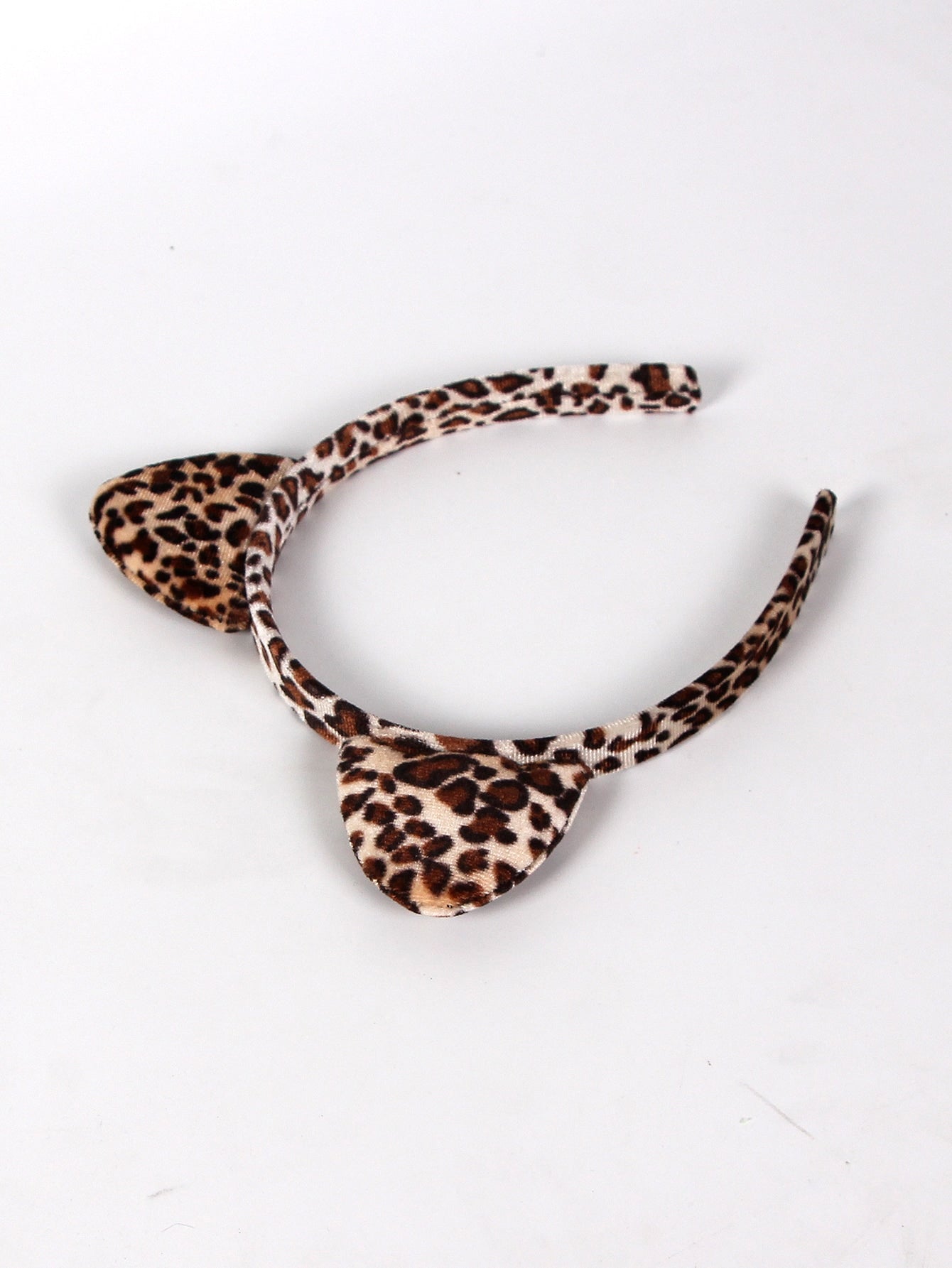 Cute 1pc Leopard Pattern Cat Ear Decor Costume Headband For Halloween Party