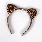 Cute 1pc Leopard Pattern Cat Ear Decor Costume Headband For Halloween Party