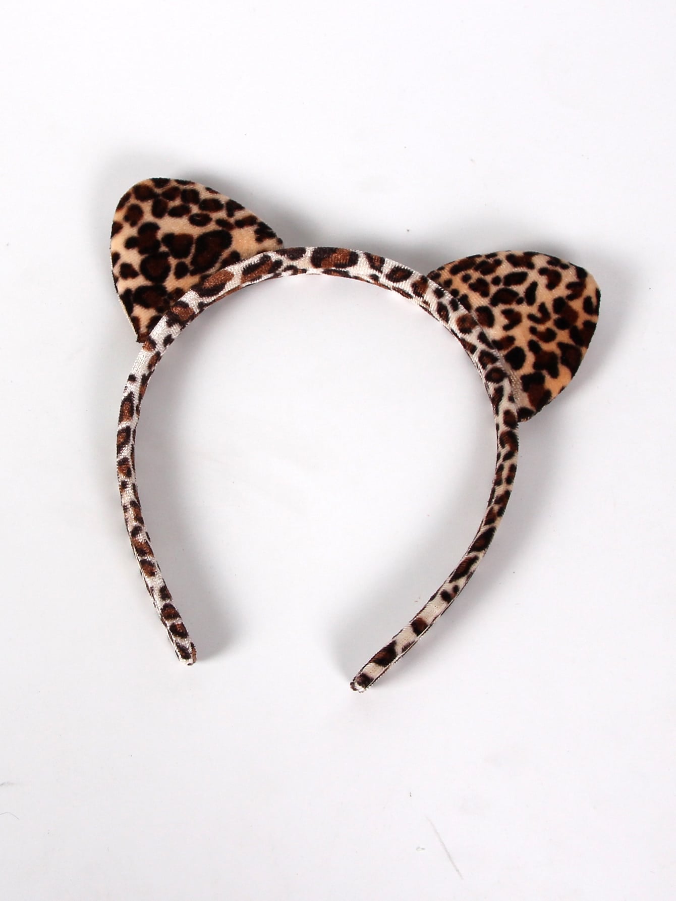 Cute 1pc Leopard Pattern Cat Ear Decor Costume Headband For Halloween Party