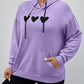 MOOSTA Plus Size Women Heart Print Hooded Sweatshirt