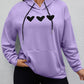 MOOSTA Plus Size Women Heart Print Hooded Sweatshirt