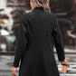 Clasi Lapel Neck Single Breasted Overcoat,Ladies Late Fall Elegant Button Regular Sleeve Lapel Regular Fit Black Plain Women Overcoats,Casual Daily Wear