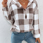 Essnce Gingham Half Button Drop Shoulder Hoodie