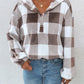 Essnce Gingham Half Button Drop Shoulder Hoodie