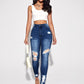 Essnce High Waist Ripped Skinny Jeans