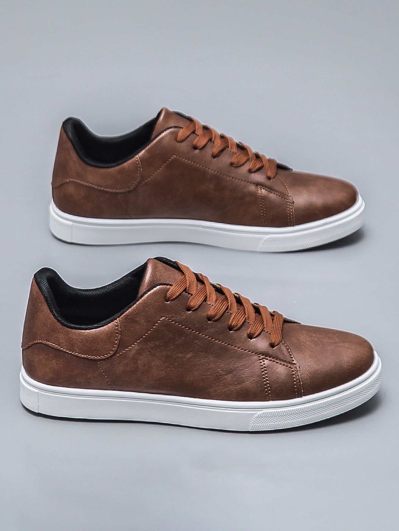 Men Minimalist Lace-Up Front Skate Shoes, Sporty Outdoor Sneakers, Shoes For Men